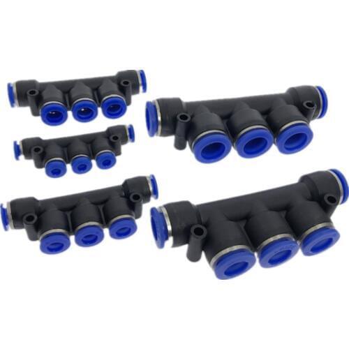 Air Pneumatic Fitting 5 Way One Touch 8mm 10mm 6mm 4mm 12mm OD Hose Tube Push In 5 Port Gas Quick Fittings Connector Coupler