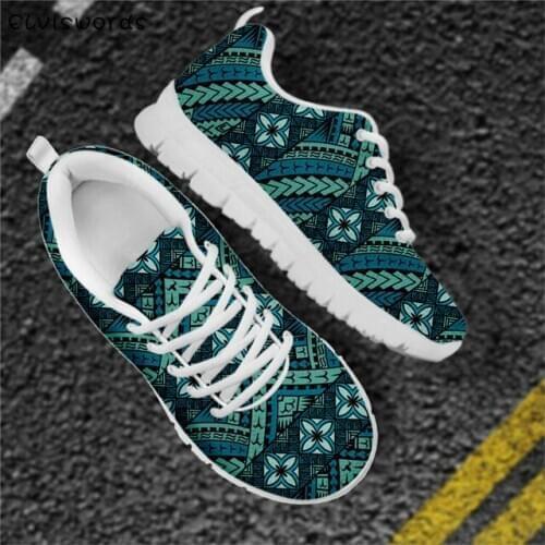 ELVISWORDS Polynesia Ethnic Tribe 3D Style Design Comfortable Ladies Sneakers Stylish Womenss Hiking Sports Shoes zapatos mujer