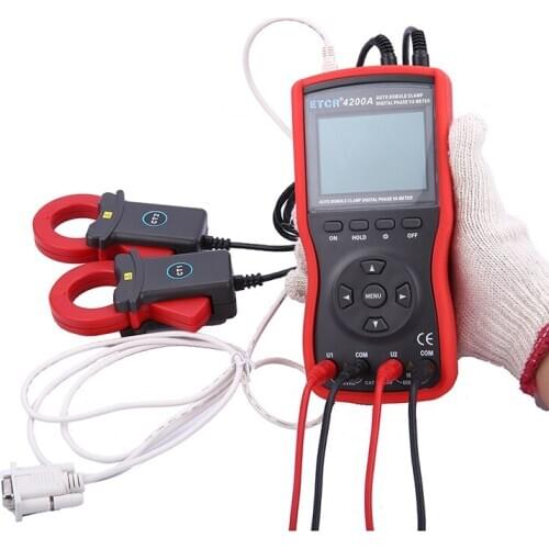 ETCR4200A Intelligent Double Clamp Digital Phase Volt-Ampere Meter Digital Display Voltmeter