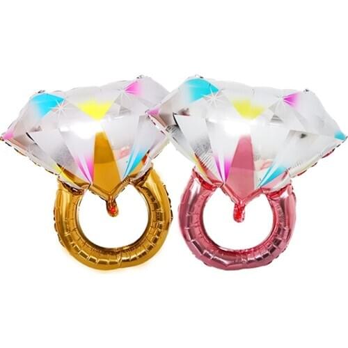 Foil Balloons 1 pc Color Diamond Ring Aluminum Rose Gold Balloons Bride Gifts Wedding Engagement Wedding Room Layout Decoration