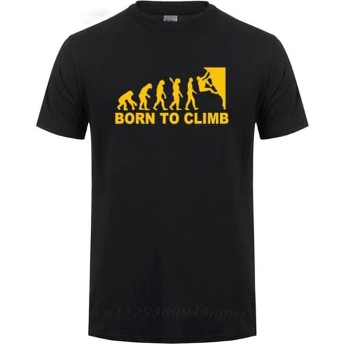 Evolution Born To Climb T Shirt Fathers Day Present Funny Birthday Gift For Men Dad Father Husband O Neck Cotton T-Shirt Tshirt