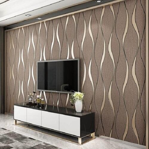 KAMANNI Modern 3D Three-dimensional Water Ripple Non-woven Wallpaper Imitation Deerskin Velvet Wave Pattern Background Wallpaper