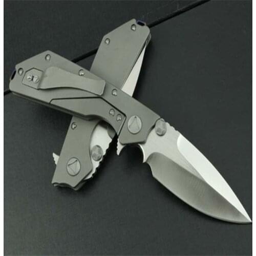 Mict DOC Death of Contact Pocket Folding Knife D2 Blade Smooth Titanium Handle Tactical Rescue Hunting Fishing EDC Survival Tool