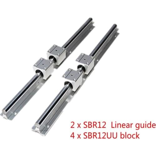 12mm Linear Rail 2pcs SBR12 1200 1500mm Fully Supported Slide Shaft Rod Guide with 4pcs SBR12UU Block