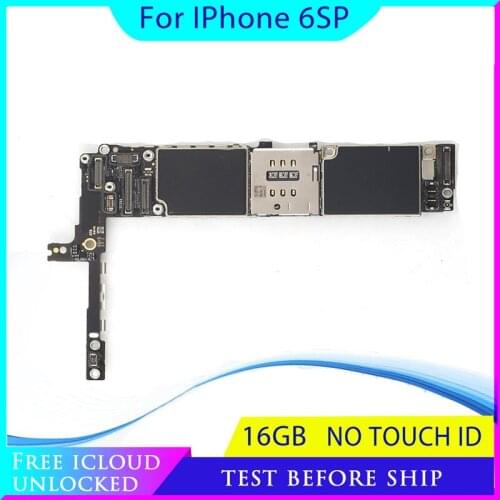 100% Original unlocked for iphone 6s plus Motherboard without Touch ID,16gb for iphone 6s Plus Mainboard with Full Chips