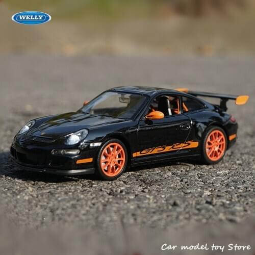 WELLY 1:24 Porsche 911(997) GT3 RS sports car red simulation alloy car model crafts decoration collection toy tools gift