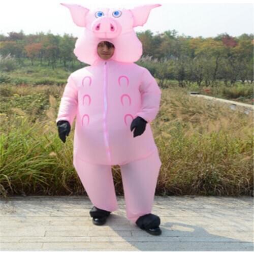 Inflatable Pink Pig Costume Adult Kids Dress Anime Cosplay Costume Carnival New Year Pig Cute Funny Party Cosplay Clothes