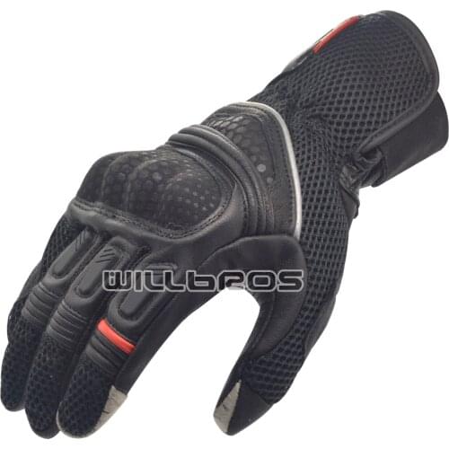 New Mens Leather Gloves Black Motorbike Gants Off Road Protective Guantes Breathable