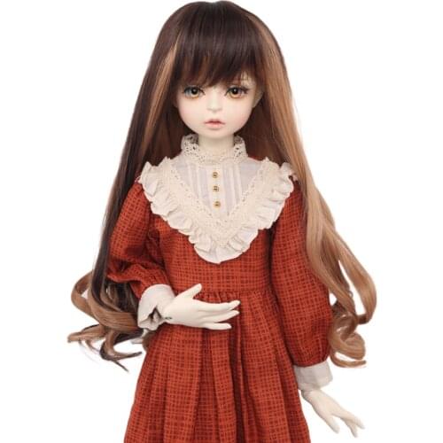 Aidolla 1/3 1/4 1/6 BJD Doll Wig Long Curly Bangs Hair Doll Accessories DIY High Temperature Fiber Wig For BJD Doll Girl Gift