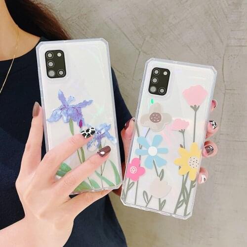 Cartoon Leaves Flower Clear Soft TPU Phone Case For iphone 11 12 Pro Max Cover For iphone X XR XS 7 8 Plus 7Plus 8Plus Coque