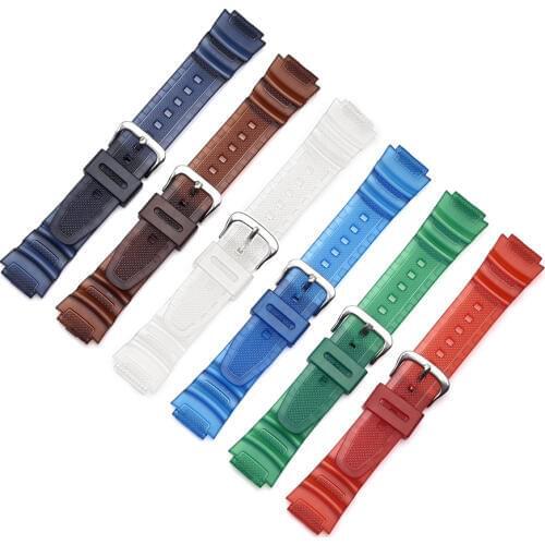 18mm Watch Band Strap Fit for Casio G Shock W-S200H W-800H W-216H W-735H F-108WH W-215 AEQ-110W Replacement Strap Wrist Band