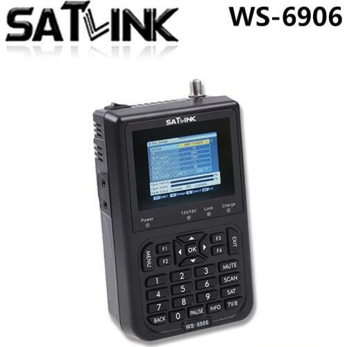 Satlink WS-6906 With 3.5" LCD Signal Finder WS6906 3000mAh Battery Support DVB-S FTA digital Satellite Meter SZ TV BOX