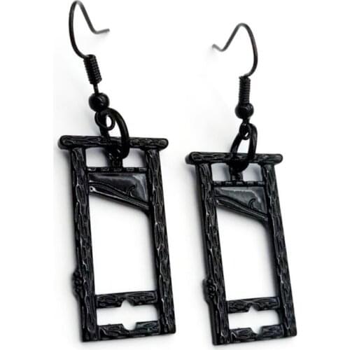 Black Guillotine Earrings,Goth Gifts,Macabre Jewellery,French Revolution,Medieval Jewelry,Dark Academia Earrings,Historical Gift