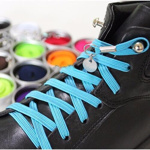 No Tie Shoelaces For Kids Adult Casual Shoes Boy Girl Fashion Shoelaces With Metal Circle Decor Lazy Sneaker Shoe Laces
