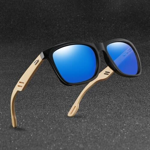 Colorful Wood Sunglasses Men Women Square Bamboo Women for Women Men Mirror Sun Glasses Retro De Sol Masculino 2020 Handmade