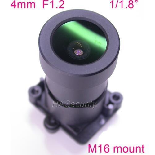 Star Light F1.2 aparture 4mm LENs 2MP 1/1.8" format for image sensor IMX327,IMX307,IMX290,IMX291 camera PCB board module