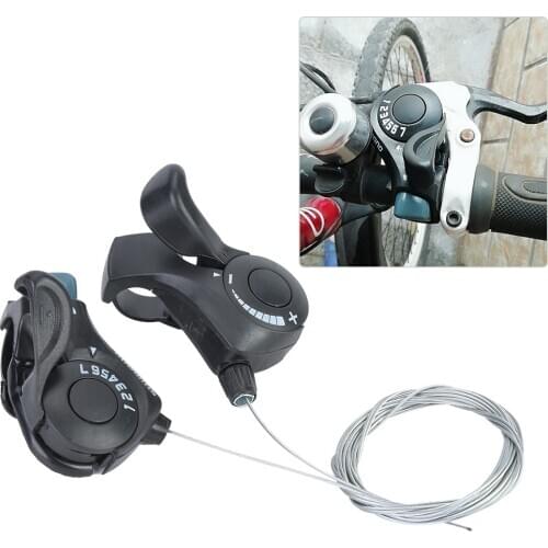 1 Pair Outdoor Mountain Bicycle TX-30 Thumb Gear Shifters 3X7 Speed Shift Lever and Set for mountain bike folding bike etc