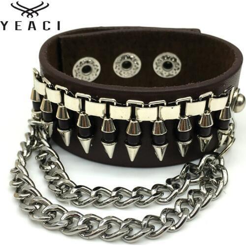 1Pcs New Fashion Hip Hop Rock Bullet Bracelet Punk Exaggerated Chain Bracelet For Men S-128