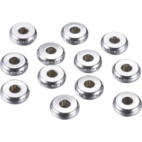 100pcs 5mm 6mm 8mm 304 Stainless Steel Bead Spacers Flat Round Loose Bead for DIY Jewelry Making Accessories Wholesale