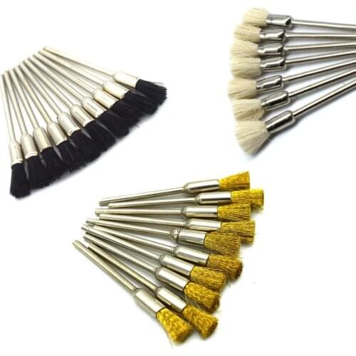 100pcs Cup Brass Steel Wire Brush Nylon Polisher Rotary Abrasive Tool Metal Surface Pretreatment