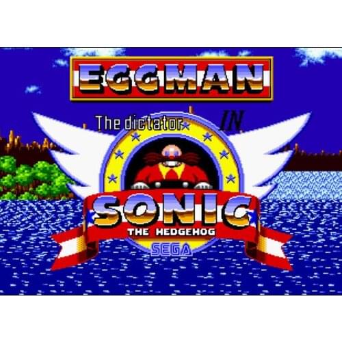 Eggman in Sonic 1 16 Bit MD Game Card For Sega Mega Drive For Genesis