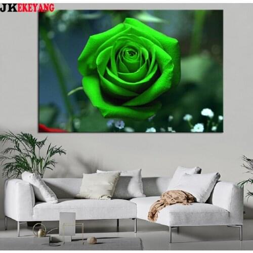 5D Diy diamond painting Green rose Diamond Mosaic sale Rhinestone Embroidery cross stitch Y4291