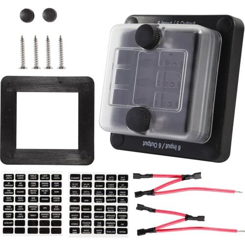6 Way Fuse Block with Warning LED Indicator ATO/ATC Blade Fuses 6 Input/Output Waterproof for Car Truck Boat