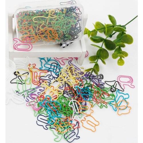 60pcs Funny Multicolor Animal Shaped Paper Clips Set Desk Accessories for Bookmark Notebook Office School Supplies Decor