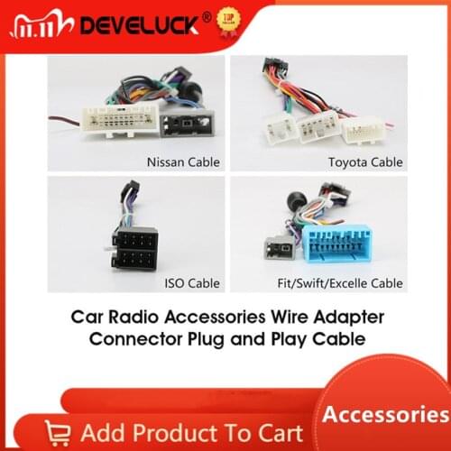 Develcuk Car Radio Accessories Wire Adapter Connector Plug and Play Cable For Nissian Toyota Volkswagen Honda Hyundai Kia