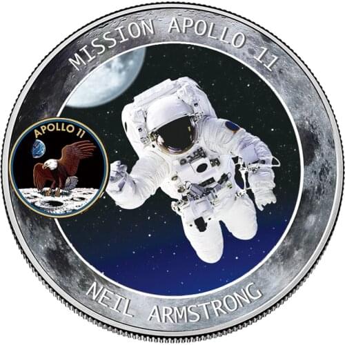 US Apollo Anniversary 50 Silver coin America Space Astronauts On The Moon Footprint Coins Collectibles drop shipping #6