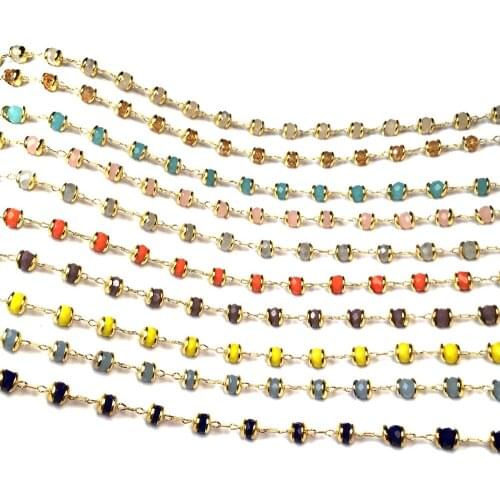 1 Meter Crystal Handmade Copper Chain 4x4mm for Jewelry Making Findings DIY Necklace Bracelet Accessories