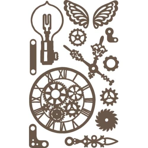 Clock Bulb Gear 2021 New Arrivals Cutting Dies Decoration Metal Die Cutters for Scrapbooking Craft New DIY Album Template Decor