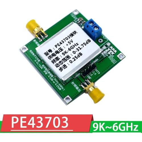 PE43703 RF Digital Attenuator Module 9K~6GHz 0.25dB step TO 31.75dB FOR Ham Radio amplifier