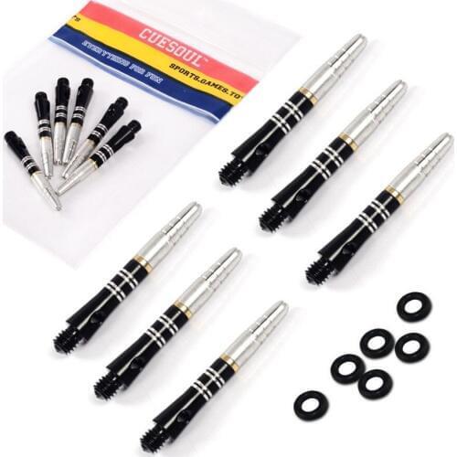 CUESOUL 2 Set Spin Aluminum Material Dart Shafts Black 2BA Groove Dart Stem with O'rings