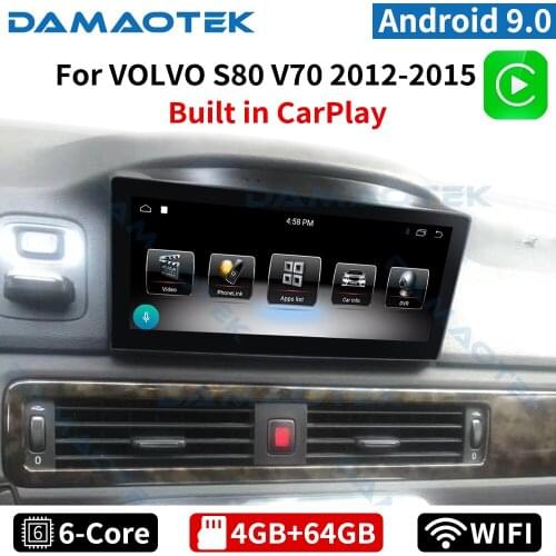 DamaoTek 8.8 inch Android 9.0 navigation system For Volvo S80 V70 2012-2015 Headunit Carplay screen Car Multimedia Player
