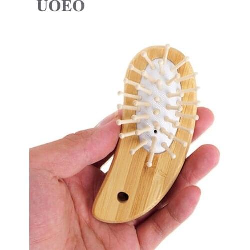 Mini Wooden Natural Massage Comb Portable Anti-static Paddle Casual Scalp Massage Vent Hair Brush Head Massager
