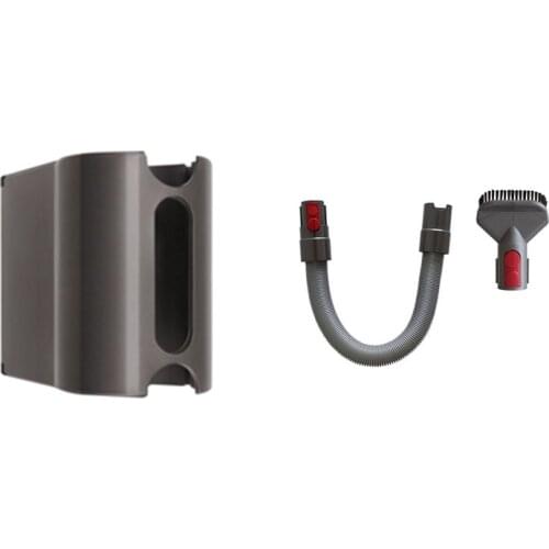 Storage Holder Attachment Clip For Dyson V7 V8 V10 With Hard-Bristled Brush Head Nozzle Attachment And Telescopic Hose