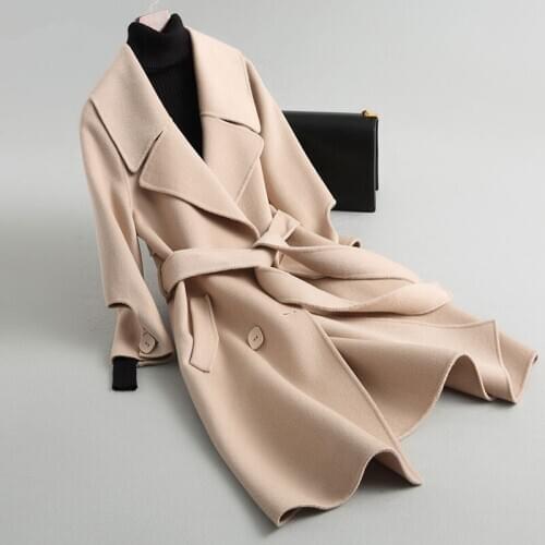 Side Double Wool Coat Female Jacket Spring Autumn Jacket Women Korean Woolen Coats and Jackets Women Overcoat MY3537 en s s