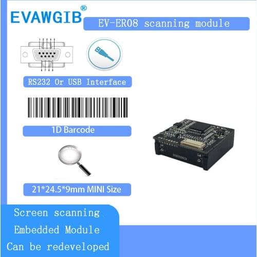 EVAWGIB EV-ER08 1D CCD TLL RS232 USB Embedded Barcode Module Self-service equipment embedded barcode scanning module