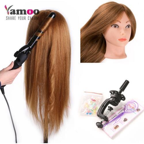 60cm Training Head Cosmetology Mannequin Heads mannequin head with makeup dummy 60% human hair mannequin head can be curled