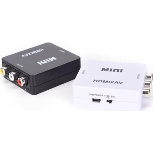 Hdmi-Compatibel Av Scaler Adapter Hd Video Composiet Converter Box Rca Av/Cvsb L/R Video 1080P Mini HDMI2AV Ntsc Pal