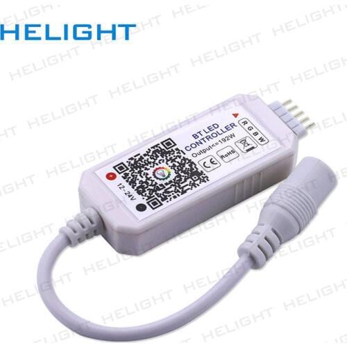MIN Bluetooth RGBW Controller DC12V-24V Bluetooth LED Controller for RGB RGBW LED Strip Lights for IOS and Android System