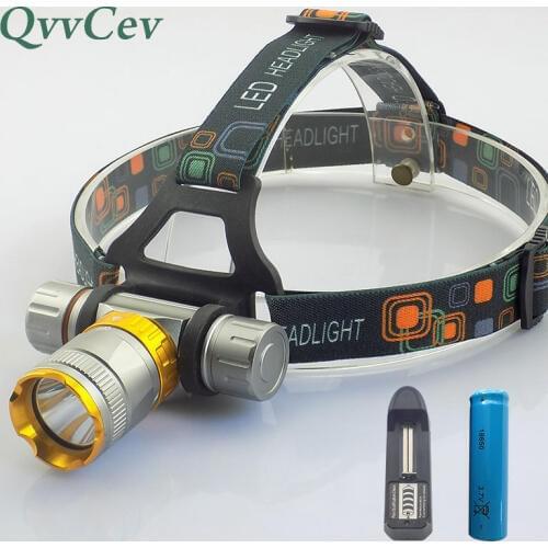 Powerful T6 Led Headlamp diving fishing underwater head flashlight Head Torch Lamp light battery Headlight 18650 battery Charger