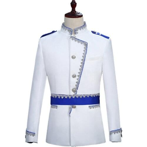 Military Style Mens Blazer Casual Slim Fit Stand Collar Blazers Performance Wedding Men Clothing Vintage Jacket Homme Costume