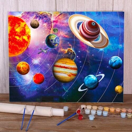 Universe Space Landscape Coloring By Numbers Painting Set Oil Paints 50*70 Painting On Canvas Home Decor Crafts For Adults Art