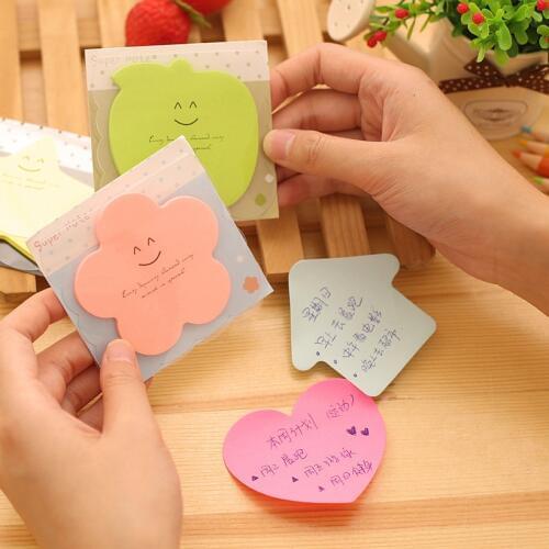 Korean Stationery Cute Note Sticker Candy Color Repeatedly Sticky Message Note Book Memo Pad