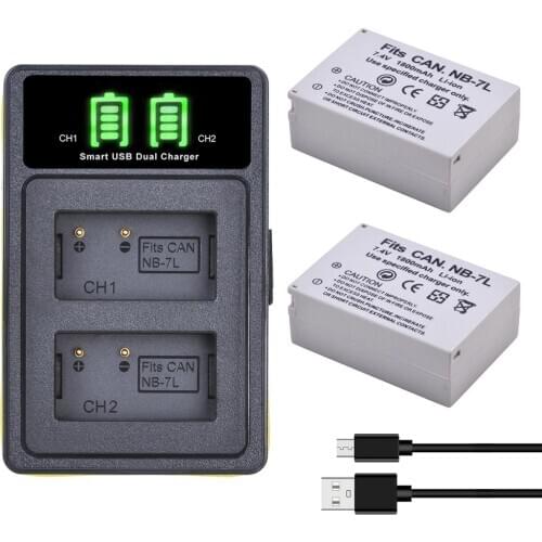 For Canon Replacement Battery NB-7L NB 7L and Charger Kit for Canon Powershot SX30 is, G12, G11, G10, CB-2LZ