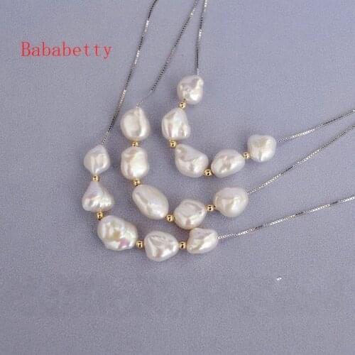 New Natural Irregular Baroque 8-11MM Tibetan Silver Necklace