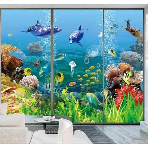 Custom opaque wardrobe sliding door stickers glass window paper film mirror stickers opaque bathroom privacy stickers