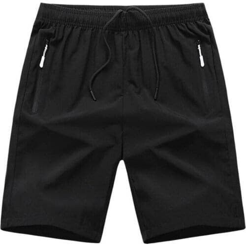High quality summer men Ice silk shorts zipper plus size thin loose sports elasticity shorts 7XL 8XL
